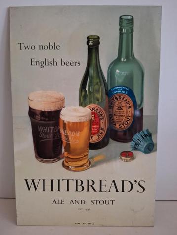 Oud metalen reclamebord Whitbread Ale andere Stout  beschikbaar voor biedingen