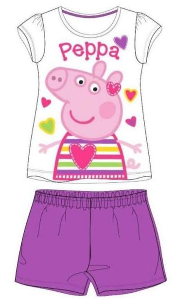 Peppa Pig Shortama Paars - Maat 98 - 104 - 110 - 116 - 122 beschikbaar voor biedingen