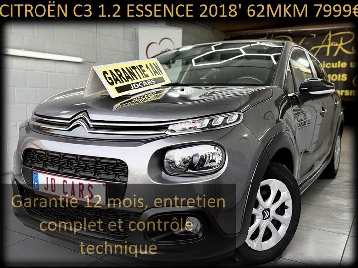 CITROËN C3 1.2 ESSENCE 72MKM ‼️GARANTIE 1 AN CTOK‼️, Auto's, Citroën, Bedrijf, Te koop, C3, ABS, Airbags, Airconditioning, Alarm