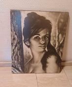 Cadre vintage pour femme en bois des années 1950., Collections, Enlèvement ou Envoi