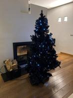 zwarte kerstboom met lichtjes en voet ho175cm op 90 cm br, Diversen, Ophalen of Verzenden, Zo goed als nieuw