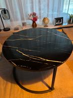 Salon/bijzet tafel 70cm in marmerlook, Ophalen, Zo goed als nieuw, Rond