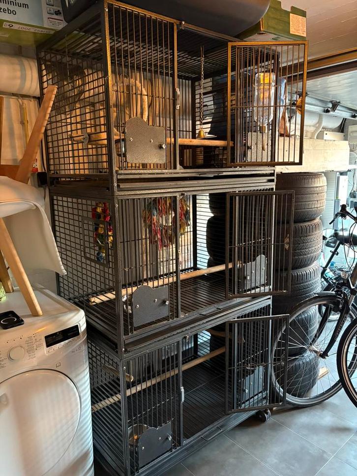 Filght cage Triple grijs, Animaux & Accessoires, Oiseaux | Cages & Volières, Comme neuf, Cage d'élevage, Enlèvement