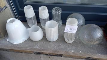 Vintage lampekapjes in glas, Enlèvement, Utilisé