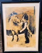 WALLAERT Martin "Kind met pony" kleurlitho, Antiquités & Art, Art | Lithographies & Sérigraphies, Enlèvement