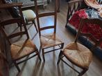 Rieten stoelen, Huis en Inrichting, Riet of Rotan, Drie, Gebruikt, Bruin