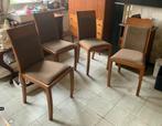 4 eetkamerstoelen, Huis en Inrichting, Ophalen, Gebruikt, Hout