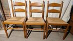 Eiken stoelen met rieten zitting, Huis en Inrichting, Stoelen, Ophalen, Gebruikt