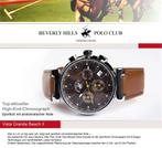 Chronographe Polo Club Vista Grande Beach 2 de Beverly Hills, Autres marques, Enlèvement ou Envoi, Cuir, Acier