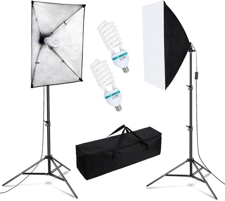 Softbox Photo Studio Set. 2x 50 x 70 cm, TV, Hi-fi & Vidéo, Photo | Studio photo & Accessoires, Comme neuf, Enlèvement