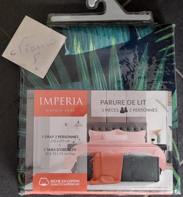 Housse de couette en coton Imperia 2 p, Enlèvement ou Envoi, Neuf, Deux personnes, Housse de couette