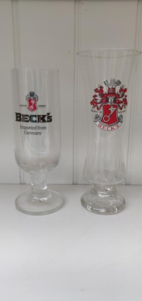 2 BECK's Bier glazen, Verzamelen, Glas en Drinkglazen, Zo goed als nieuw, Bierglas, Ophalen
