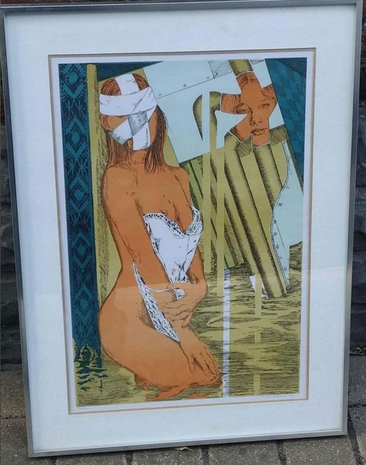 Lithographie signe Paul de cocker 1980, Antiek en Kunst, Kunst | Litho's en Zeefdrukken, Ophalen of Verzenden