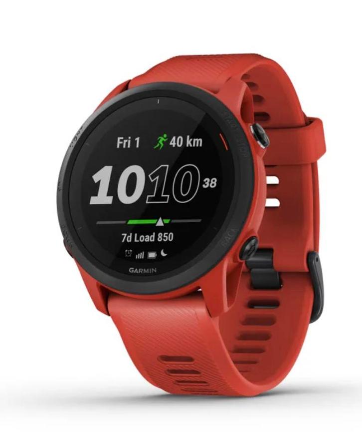 Garmin Forerunner 745 smartwatch, Handtassen en Accessoires, Sporthorloges, Zo goed als nieuw, Rood, Afstand, Calorieverbanding