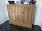Eiken hoge dressoirkast landelijke stijl., Ophalen, 150 tot 200 cm, Eikenhout, 25 tot 50 cm