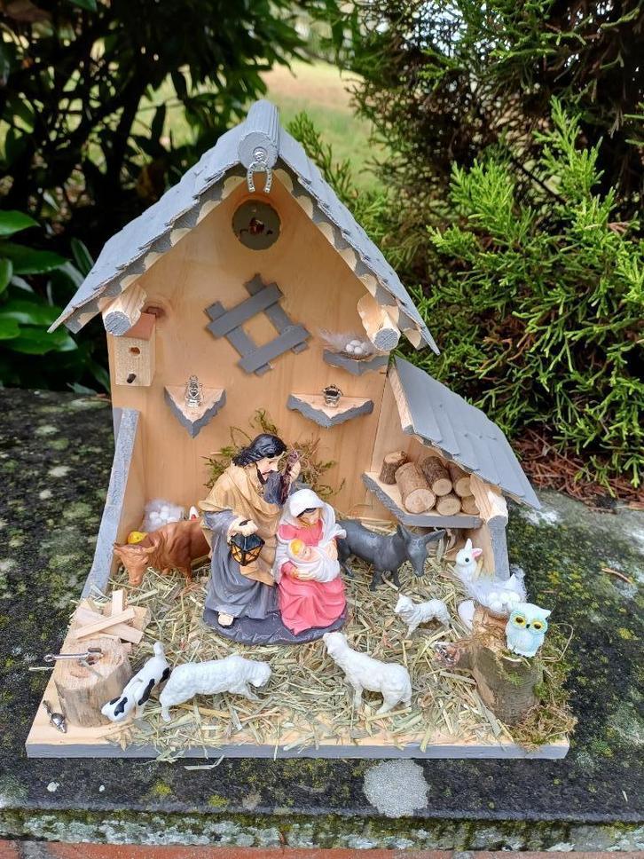 Nieuwe houten handgemaakte kerstwieg F202, Diversen, Kerst, Nieuw, Ophalen of Verzenden