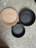 Hondenvoerbak district 70 bamboo dark Grey en beige TOPSTAAT, Dieren en Toebehoren, Hondenvoerbakken en Drinkbakken, Ophalen