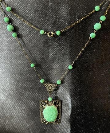 Prachtige  vintage halsketting in art deco-stijl. 1950-60 beschikbaar voor biedingen