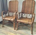 2 zetels in Rotan uit de art deco periode, Huis en Inrichting, Ophalen, Gebruikt, Riet of Rotan