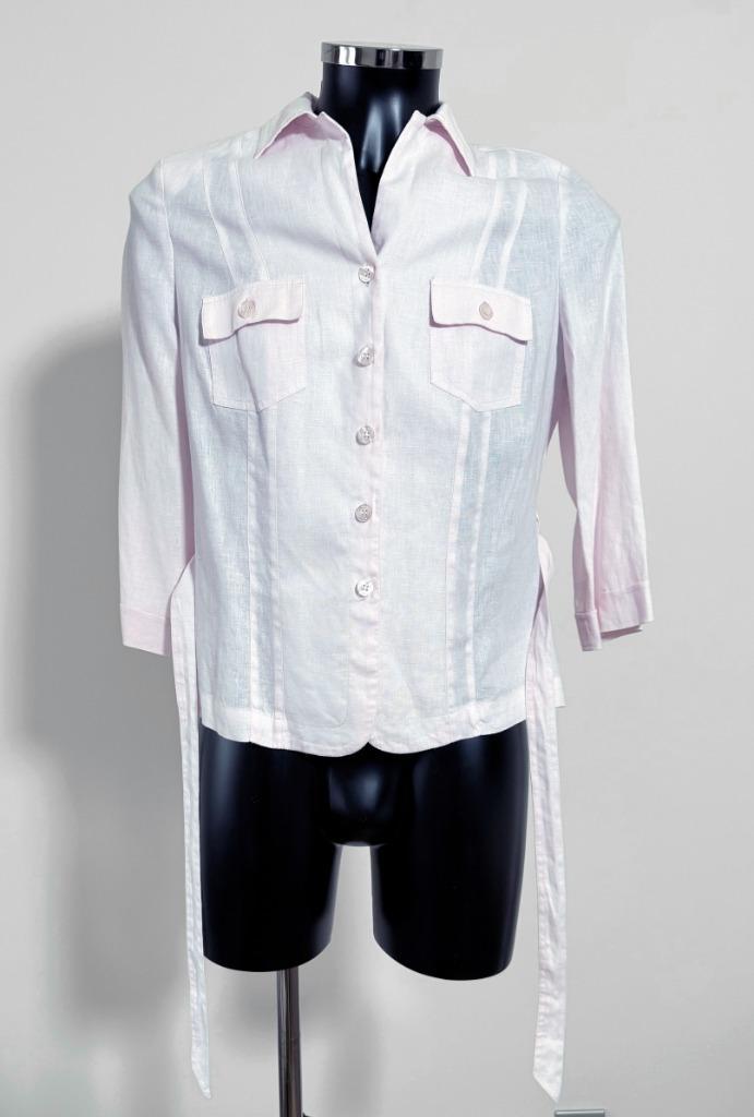 MAYERLINE / Blouse dames / Damesblouse / Roze / 100% linnen, Kleding | Dames, Blouses en Tunieken, Gedragen, Maat 42/44 (L), Roze
