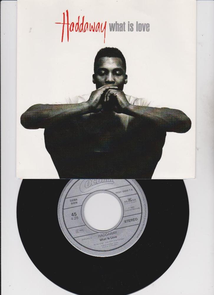 Haddaway – What Is Love  1993  MINT  Gezocht!!!!, CD & DVD, Vinyles Singles, Comme neuf, Single, Pop, 7 pouces, Enlèvement ou Envoi