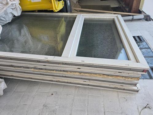 (4 stuk) 3 gelaagd triple laags ramen pvc vast 190 bree, Doe-het-zelf en Bouw, Glas en Ramen, Gebruikt, Gevelraam of Ruit, 120 tot 160 cm