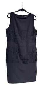 Gelegenheidsjurk-zwart met franjes -nieuw- maat 44-Comma, Kleding | Dames, Zwart, Maat 42/44 (L), Nieuw, Onder de knie