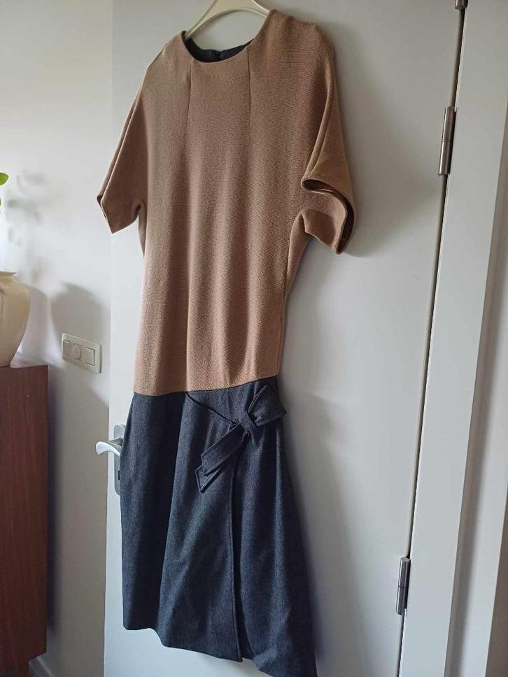 jurk Natan editions, Kleding | Dames, Jurken, Zo goed als nieuw, Maat 38/40 (M), Beige, Ophalen of Verzenden