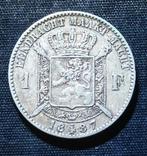 1 frank VL 1887 (I. Wiener) - Leopold II, Postzegels en Munten, Munten | België, Verzenden, Zilver, Losse munt, Zilver