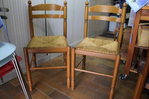 4 chaises vintage des années 1970, Maison & Meubles, Chaises, Utilisé, Quatre, Bois, Osier ou Rotin, Autres couleurs, Enlèvement