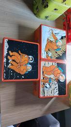 Serie de 3 boites Delacre Tintin " on a marché sur la lune", Ophalen, Gebruikt