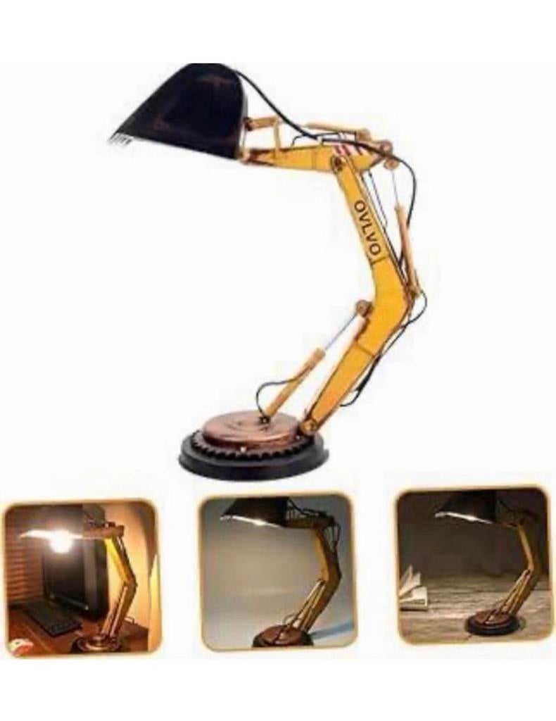 Graafmachine robot arm bureau-lamp volvo led-usb lampje, Huis en Inrichting, Lampen | Tafellampen, Nieuw, Minder dan 50 cm, Kunststof