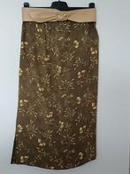 Jolie jupe à fentes latérales + ceinture en cuir véritable, Taille 38/40 (M), Brun, Enlèvement, Porté