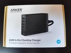 Anker PowerPort 6-poorts 60 W USB-oplader + 6 kabels, Ophalen of Verzenden, Gebruikt
