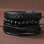 Handgemaakte Geweven Lederen Armband Voor Mannen, Bijoux, Sacs & Beauté, Bracelets, Cuir, Enlèvement ou Envoi, Neuf