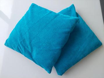 2 sierkussens blauw - incl. vulling beschikbaar voor biedingen