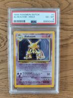 1999 Base Set Alakazam PSA rated EX-MT Zeldzaam, Ophalen of Verzenden, Zo goed als nieuw