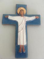 VINTAGE kruisbeeld keramiek, L 16 cm, B 12 cm., Enlèvement