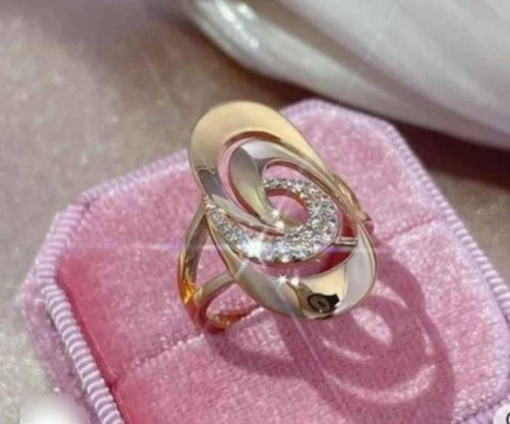 Bague arabesque or rose 585, Handtassen en Accessoires, Ringen, 17 tot 18, Goud, Goud, Verzenden