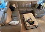 Lederen salon taupe van Italsofa met relax en longchair., Ophalen, Gebruikt, Leer