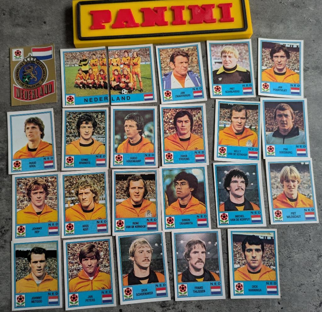 PANINI VOETBAL STICKERS EUROPA 80 NEDERLAND 23x zeldzaam, Verzenden, Nieuw
