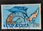 Tanzania 1965 - vissen -zeilvis, zeilboot, landkaart, Postzegels en Munten, Postzegels | Afrika, Ophalen of Verzenden, Tanzania