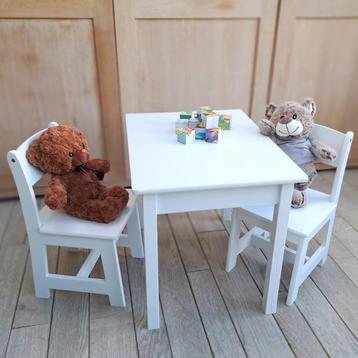 tafeltje + 2 stoelen wit kinderen NIEUW, Kinderen en Baby's, Kinderkamer | Tafels en Stoelen, Ophalen, Nieuw, Tafel(s) en Stoel(en)