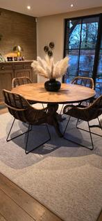 Eetkamer stoelen in bamboe uitvoering, Huis en Inrichting, Ophalen, Bruin, Riet of Rotan, Zo goed als nieuw