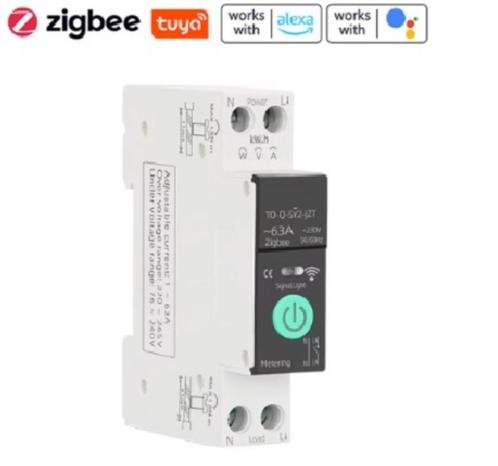 ZIGBEE Stroommeter Kwh 63A + beveiliger DIN rail uitvoering, Bricolage & Construction, Électricité & Câbles, Neuf, Autres types