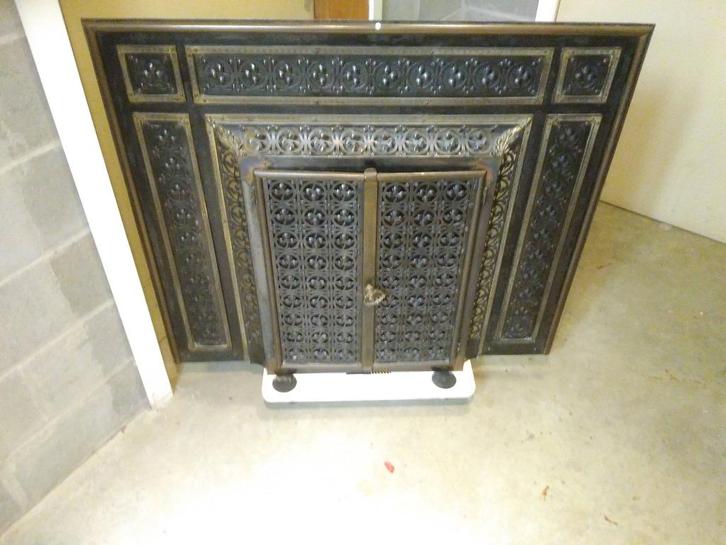 schouwgarnituur / open haard scherm, Antiek en Kunst, Curiosa en Brocante, Ophalen
