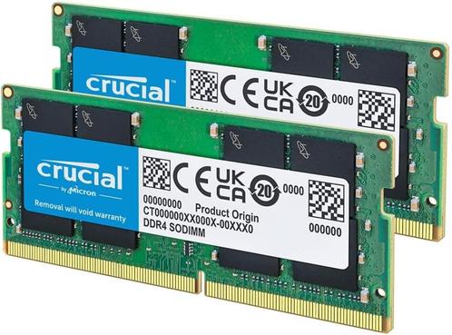 Laptop RAM Geheugen Crucial 64 GB Kit (2 x 32 GB) DDR4 3200, Computers en Software, RAM geheugen, Zo goed als nieuw, Laptop, 64 GB