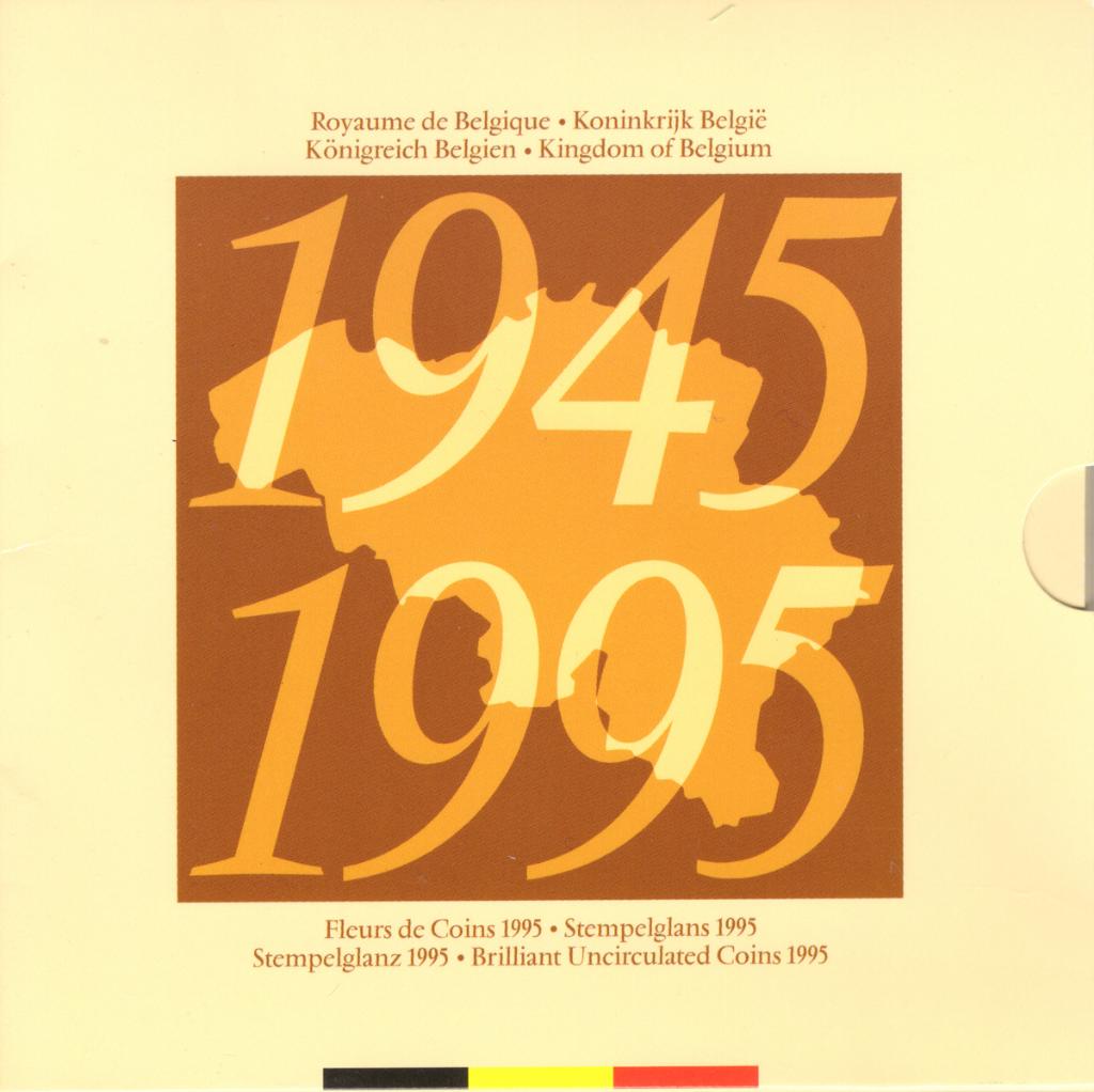 FDC munten Belgie 1995 - 50 jaar einde Tweede wereldoorlog, Postzegels en Munten, Ophalen of Verzenden, Overig, Setje