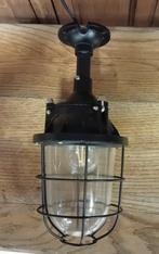 Industriële hanglamp Zwart Metaal & Glas, Huis en Inrichting, Nieuw, Ophalen of Verzenden, Glas, Minder dan 50 cm