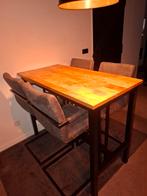 Bartafel met stoelen mangohout, Huis en Inrichting, Tafels | Statafels, Ophalen